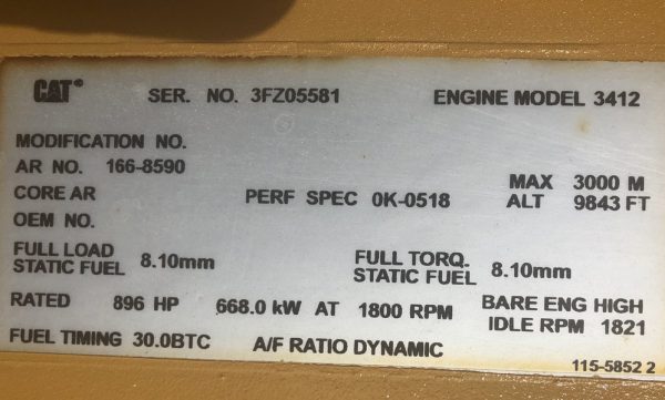 Caterpillar D3412C Gen Set - Image 3
