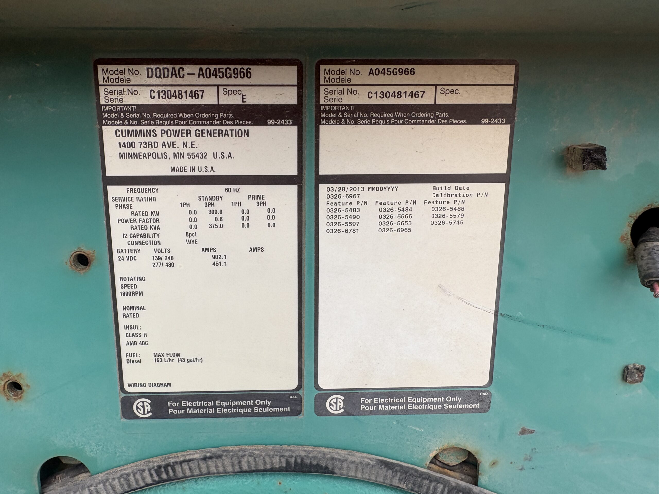 300KW Cummins QSL Factory Package Open Prime Diesel Gen Set - Image 3
